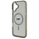 Karl Lagerfeld KLHMP16SHLSKIK Apple iPhone 16 hardcase IML Metal Karl Head MagSafe black