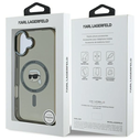 Karl Lagerfeld KLHMP16SHLSKIK Apple iPhone 16 hardcase IML Metal Karl Head MagSafe black