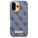 Guess GUHMP16SU4GPRB Apple iPhone 16 hardcase 4G Logo Plate MagSafe blue