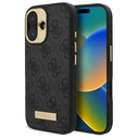 Guess GUHMP16SU4GPRK Apple iPhone 16 hardcase 4G Logo Plate MagSafe black