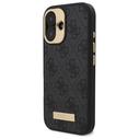 Guess GUHMP16SU4GPRK Apple iPhone 16 hardcase 4G Logo Plate MagSafe black