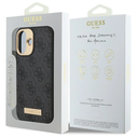 Guess GUHMP16SU4GPRK Apple iPhone 16 hardcase 4G Logo Plate MagSafe black