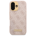 Guess GUHMP16SU4GPRP Apple iPhone 16 hardcase 4G Logo Plate MagSafe pink