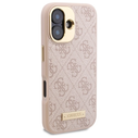 Guess GUHMP16SU4GPRP Apple iPhone 16 hardcase 4G Logo Plate MagSafe pink