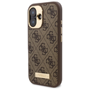 Guess GUHMP16SU4GPRW Apple iPhone 16 hardcase 4G Logo Plate MagSafe brown