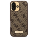 Guess GUHMP16SU4GPRW Apple iPhone 16 hardcase 4G Logo Plate MagSafe brown