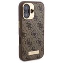 Guess GUHMP16SU4GPRW Apple iPhone 16 hardcase 4G Logo Plate MagSafe brown