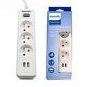 Πολύπριζο με USB Philips surge protector White 3 sockets 2xUSB 2m spn3032wa/60