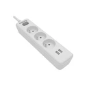 Πολύπριζο με USB Philips surge protector White 3 sockets 2xUSB 2m spn3032wa/60