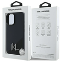 Karl Lagerfeld KLHMP16SSCMKMPCK Apple iPhone 16 hardcase Silicone Shadow Metal Initial MagSafe black