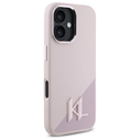 Karl Lagerfeld KLHMP16SSCMKMPCP Apple iPhone 16 hardcase Silicone Shadow Metal Initial MagSafe pink