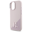Karl Lagerfeld KLHMP16SSCMKMPCP Apple iPhone 16 hardcase Silicone Shadow Metal Initial MagSafe pink