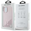 Karl Lagerfeld KLHMP16SSCMKMPCP Apple iPhone 16 hardcase Silicone Shadow Metal Initial MagSafe pink