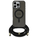 Guess GUHMP16XHCTSGNSK Apple iPhone 16 Pro Max hardcase Crossbody Cord Script MagSafe black