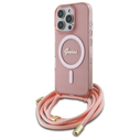 Guess GUHMP16XHCTSGNSP Apple iPhone 16 Pro Max hardcase Crossbody Cord Script MagSafe pink