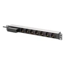 Πολύπριζο για Καμπίνες Δικτύου Digitus power strip 7-way 19" Alu. 1HE Black