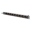 Πολύπριζο για Καμπίνες Δικτύου Digitus power strip 9-way 19" Alu. 1HE 2m Black