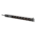 Πολύπριζο για Καμπίνες Δικτύου Digitus power strip 7-way 19" Alu. 1HE 2m Black