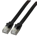 Καλώδιο Δικτύου EFB RJ45 flat U/UTP, Cat.6A, PVC, 1m, Black