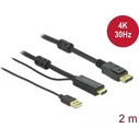Καλώδιο DisplayPort Delock HDMI M/M 4K 30Hz 2.0m