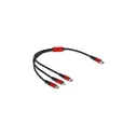 Καλώδιο USB Delock USB-C charging<Lightning/Micro/USB-C 30cm SW/rot