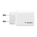 Φορτιστής Πρίζας Verbatim GaN III Essentials 3 Port 65W USB-A/C White