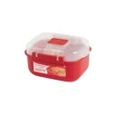 Δοχείο Φαγητού Sistema Microwave Square with Valve, 525 ml, Red