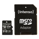 Κάρτα Μνήμης microSDXC 512GB Intenso C10 UHS-I Professional + Adapter