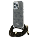 Guess GUHCP16LHC4SEW Apple iPhone 16 Pro hardcase Crossbody Cord 4G Print brown