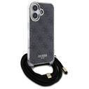 Guess GUHCP16SHC4SEK Apple iPhone 16 hardcase Crossbody Cord 4G Print black