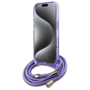 Guess GUHMP16SHCTSGNSU Apple iPhone 16 hardcase Crossbody Cord Script MagSafe purple