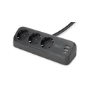 Πολύπριζο Digitus power strip 3x + 2USB 1,5m 12W 30W Black