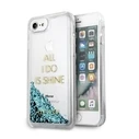 Guess GUHCP7GLUQBL Apple iPhone SE 2022/SE 2020/8/7 blue hard case Liquid Glitter Party