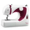 JATA Sewing Machine Double Needle Electronic Pedal Portable 70W MC695 White-Red