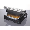 Διπλό Ηλεκτρικό Grill JATA GR1100 2000W Μαύρο-Ασημί, Μη-Κολλητική Επιφάνεια, Άνοιγμα 180°, Ρυθμιζόμενο Άνω Πλάκας 6 Θέσεων