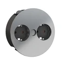 Bachmann TWIST 2x Schutzkontakt εντοιχισμένη πρίζα (χρώμιο), καλώδιο 2 m