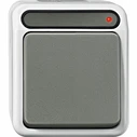 MERTEN MEG3154-8029 Τάστερ με ξεχωριστή επαφή ειδοποίησης, 1 πόλος (κλείστη), AQUASTAR, ανοιχτό γκρι