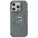 Karl Lagerfeld KLHMP15LHLSKCK Apple iPhone 15 Pro hardcase IML Metal Karl&Choupette Head MagSafe black