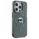Karl Lagerfeld KLHMP15LHLSKIK Apple iPhone 15 Pro hardcase IML Metal Karl Head MagSafe black