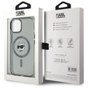 Karl Lagerfeld KLHMP15SHLSCHK Apple iPhone 15 hardcase IML Metal Choupette Head MagSafe black