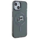 Karl Lagerfeld KLHMP15SHLSKCK Apple iPhone 15 hardcase IML Metal Karl&Choupette Head MagSafe black