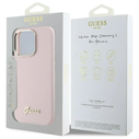 Guess GUHCP16LSMBSLP Apple iPhone 16 Pro hardcase Silicone Script Metal Logo & Frame pink