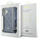 Guess GUHCP16SHC4SEB Apple iPhone 16 hardcase Crossbody Cord 4G Print blue