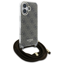 Guess GUHCP16SHC4SEW Apple iPhone 16 hardcase Crossbody Cord 4G Print brown
