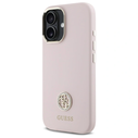 Guess GUHCP16SM4DGPP Apple iPhone 16 hardcase Silicone Logo Strass 4G pink