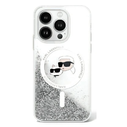 Karl Lagerfeld KLHMP16MLGKCSGH Apple iPhone 16 Plus hardcase Liquid Glitter Karl&Choupette Head Magsafe transparent