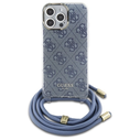 Guess GUHCP16XHC4SEB Apple iPhone 16 Pro Max hardcase Crossbody Cord 4G Print blue