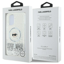 Karl Lagerfeld KLHMP16SLGKISGH Apple iPhone 16 hardcase Liquid Glitter Karl Head MagSafe transparent