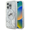 Karl Lagerfeld KLHMP16XLGKCSGH Apple iPhone 16 Pro Max hardcase Liquid Glitter Karl&Choupette Head MagSafe transparent
