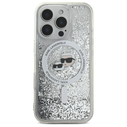 Karl Lagerfeld KLHMP16XLGKCSGH Apple iPhone 16 Pro Max hardcase Liquid Glitter Karl&Choupette Head MagSafe transparent